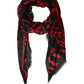 Black Red Printed Modal Neck Shawl Scarf