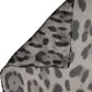 Gray Leopard Print Silk Square Foulard Scarf