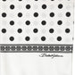 White Black Polka Dot Fringed Shawl Scarf