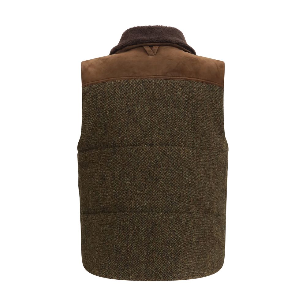 Bicolor Wool Oves Aries Sleeveless Jacket