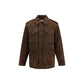 Brown Polyester Full-Length Jacket