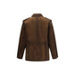 Brown Polyester Full-Length Jacket