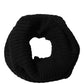 Black Cashmere Ribbed Knit Neck Warmer