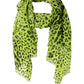 Green Leopard Print Silk Shawl Stole Scarf