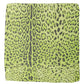 Green Leopard Print Silk Square Foulard Scarf