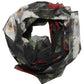 Black Floral Print Cotton Shawl Stole Scarf