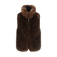 Brown Polyester Sleeveless Jacket