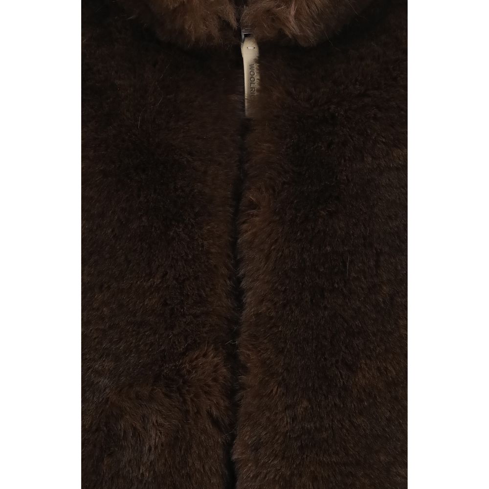 Brown Polyester Sleeveless Jacket