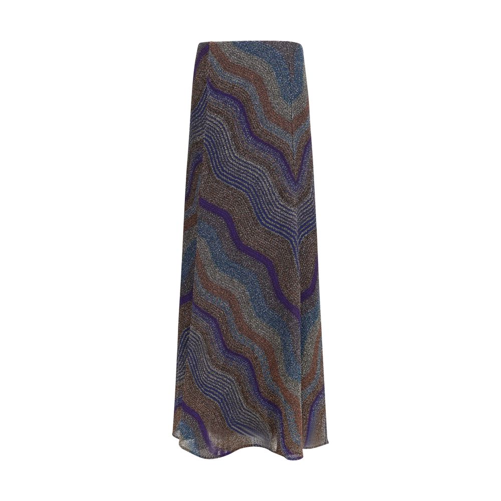 Multicolor Viscose Long Skirt