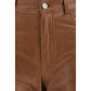 Brown Lambskin Flared Pants