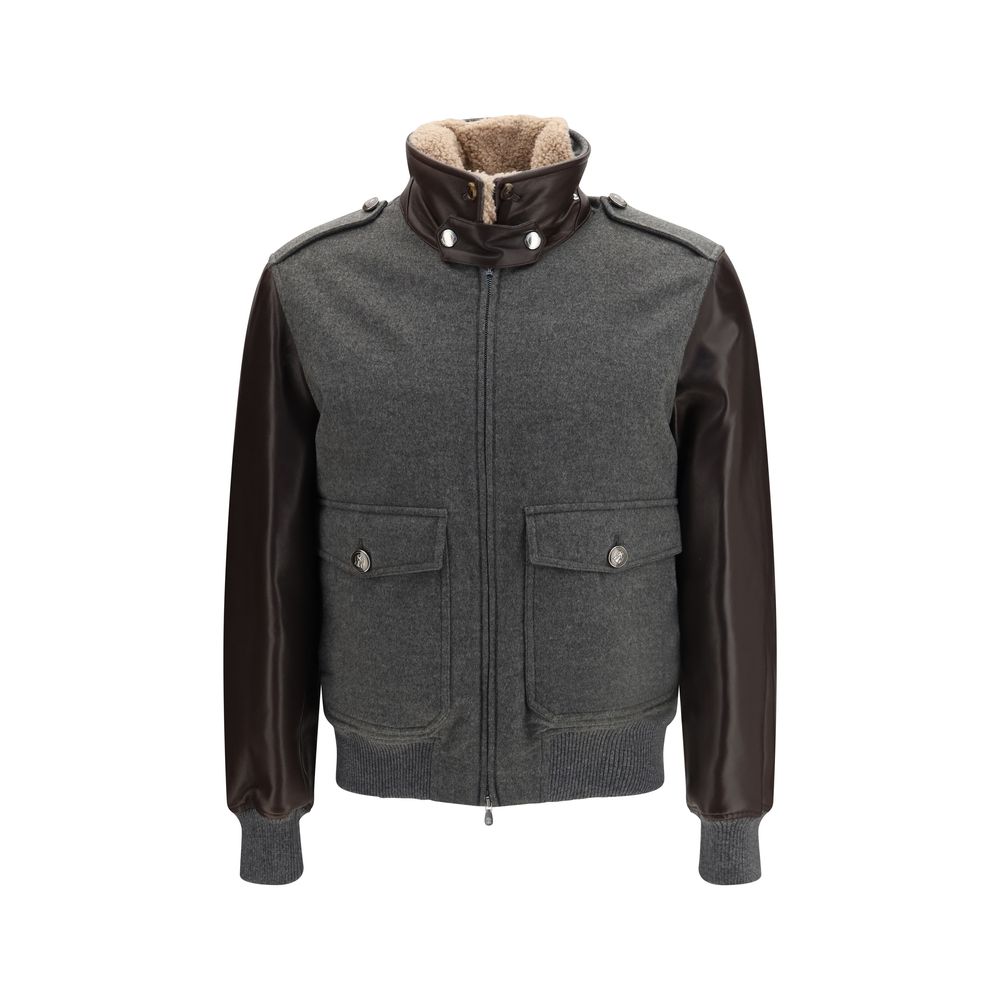 Gray Cashmere Bomber