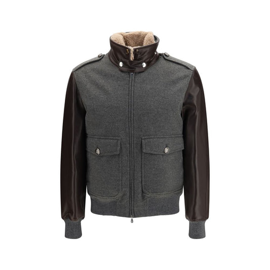 Gray Cashmere Bomber