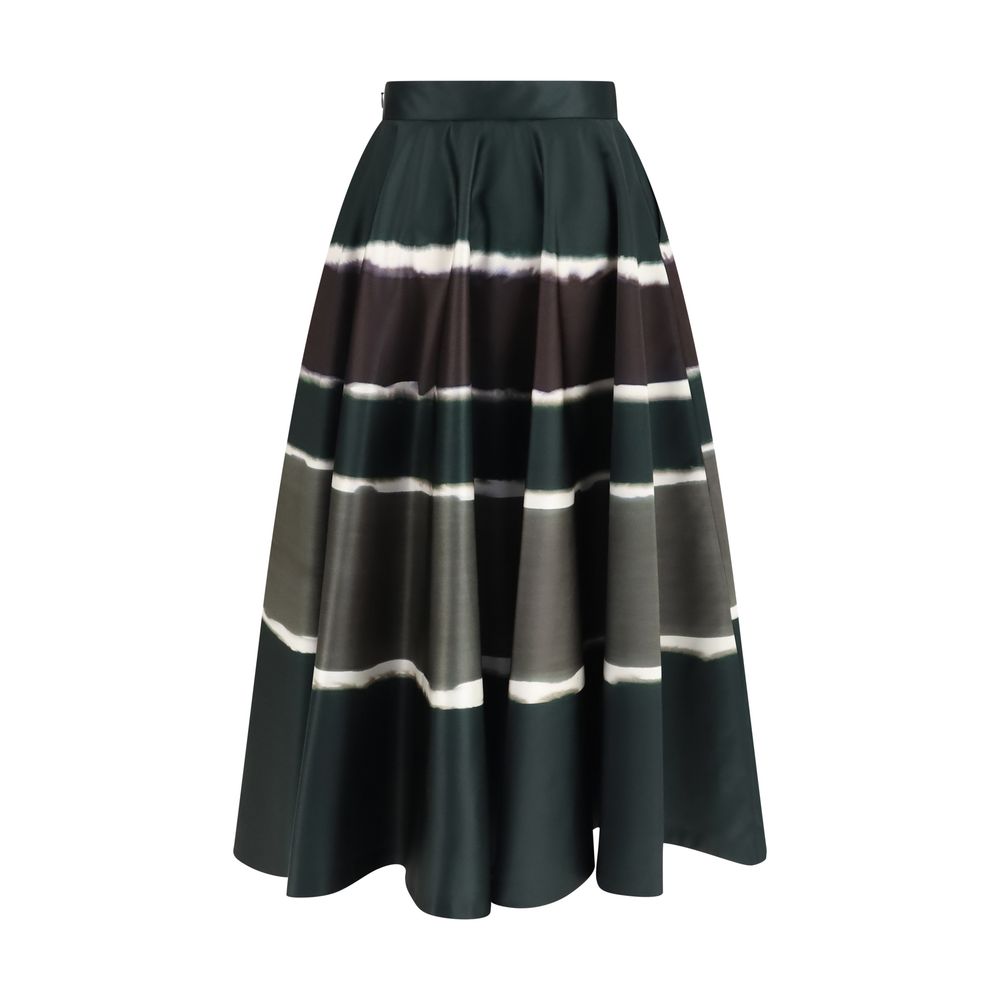 Multicolor Polyester Long Skirt