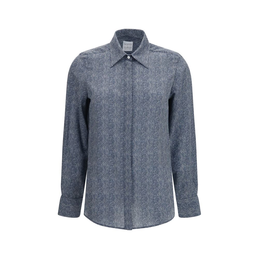 Blue Silk Pattern Shirt
