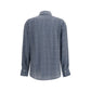 Blue Silk Pattern Shirt