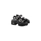 Black Leather Platform Sandals