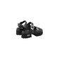 Black Leather Platform Sandals
