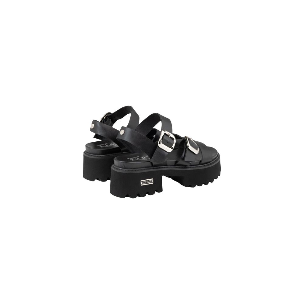 Black Leather Platform Sandals