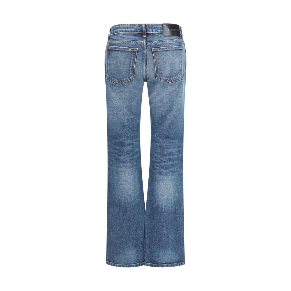Blue Cotton Bootcut Jeans