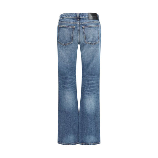 Blue Cotton Bootcut Jeans