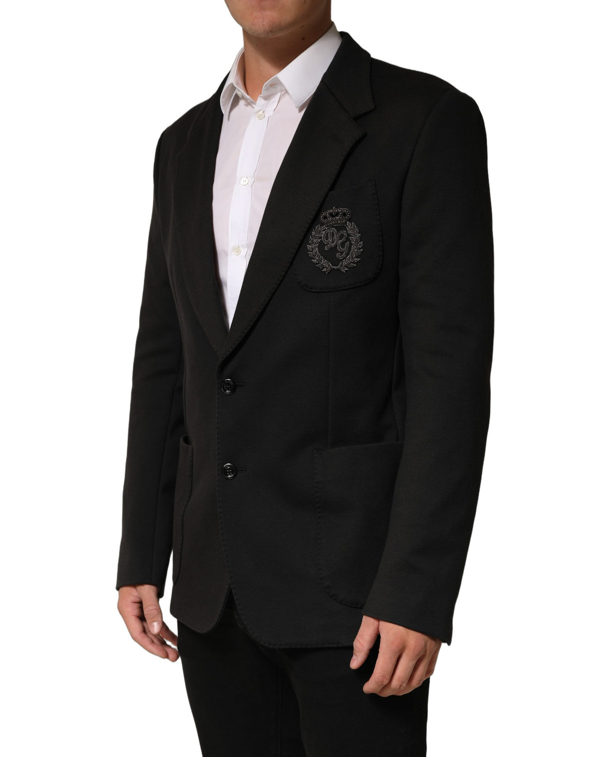 Black Embroidered Single Breasted Jacket