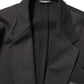 Black Embroidered Single Breasted Men Jacket