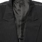 Black Pinstripe Men Single Breasted Jacket