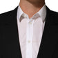Black Pinstripe Men Single Breasted Jacket