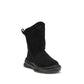 Black Suede Leather Flat Boots