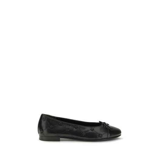 Black Calf Leather Bos Taurus Ballet Flats