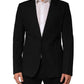Black Pinstripe Men Single Breasted Jacket