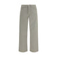 Gray Cotton Casual Pants