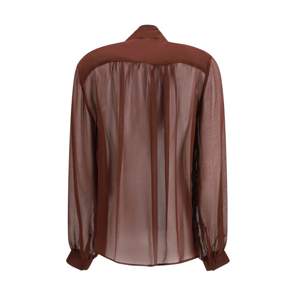 Brown Viscose Blouse