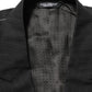 Black Pinstripe Men Single Breasted Jacket