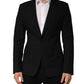 Black Pinstripe Men Single Breasted Jacket