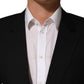 Black Pinstripe Men Single Breasted Jacket