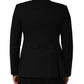 Black Pinstripe Men Single Breasted Jacket