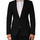 Black Pinstripe Men Single Breasted Jacket