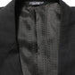 Black Pinstripe Men Single Breasted Jacket