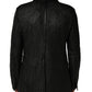 Black Lamb Leather Double Breasted Jacket