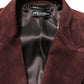 Brown Lamb Leather Double Breasted Jacket