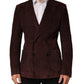 Brown Lamb Leather Double Breasted Jacket