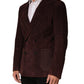 Brown Lamb Leather Double Breasted Jacket