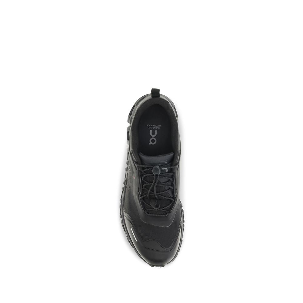 Black Polyester Athletic Sneakers