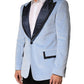 Blue Cotton Formal Single Breasted Jacket