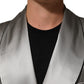 Gray Silk Satin Robe Embroidered Jacket