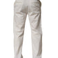 White Cotton StraightLeg Casual Trouser Pants