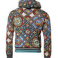 Multicolor Printed Hooded Sweatshirt Sweater