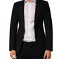 Black Pinstripe Men Single Breasted Jacket