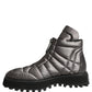Silver Leather Quilted Men Ankle Boots Shoes